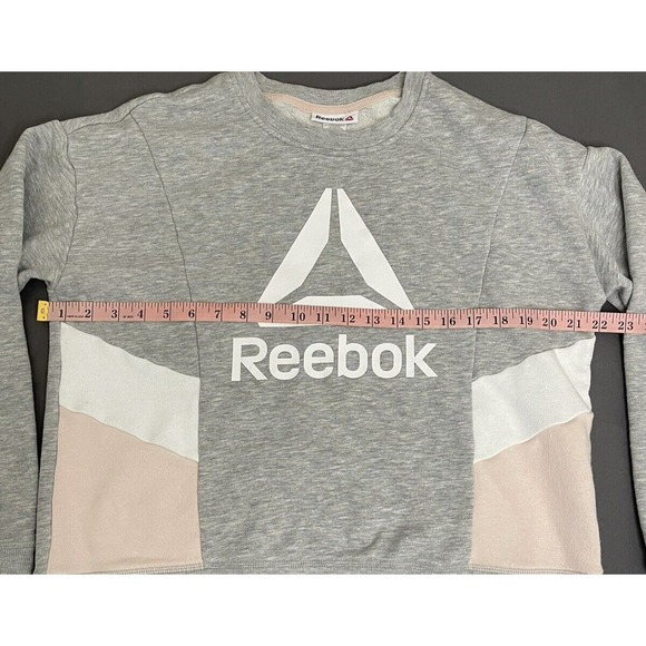 Reebok Sweater Womens Medium Gray Outdoors Sweatshirt Logo - Picture 9 of 11